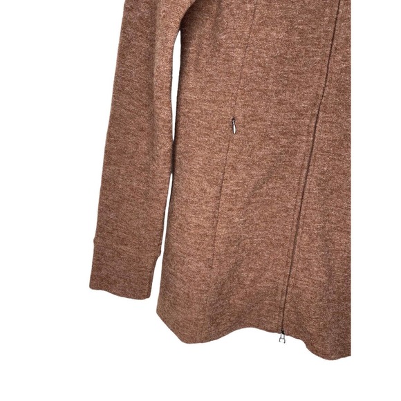 Ibex Reese Tunic Zip Sweater Pockets Merino Wool Brown Embroidered Size XS - Picture 3 of 13
